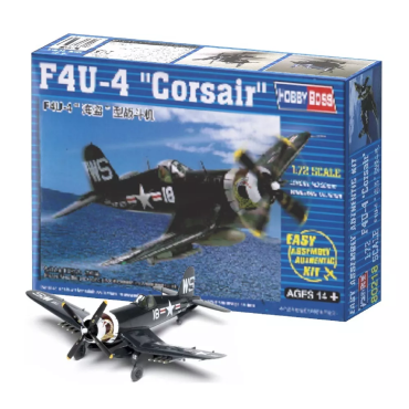 KIT PARA MONTAR HOBBY BOSS AVIÃO CAÇA F4U-4 "CORSAIR" 1/72 HBS ZF-80218